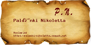 Palánki Nikoletta névjegykártya